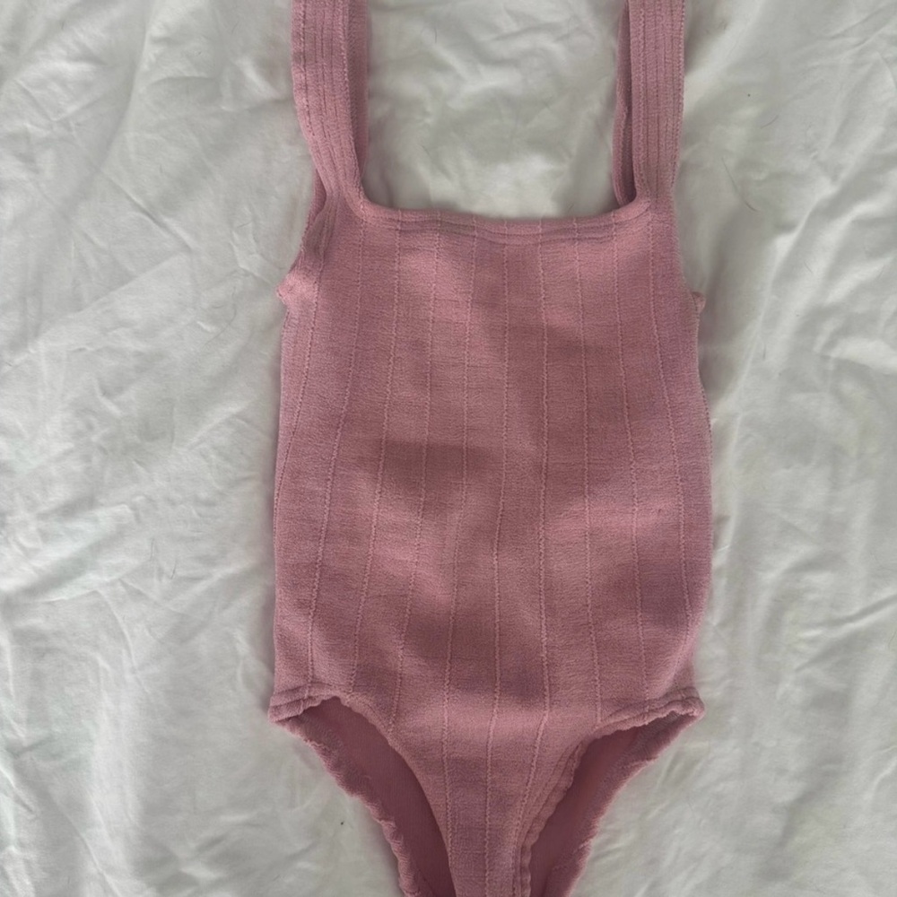 Hunza G Ribbed Pink One Piece Swimsuit